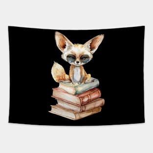 Fennec Fox And Books Tapestry