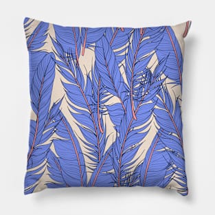 Purple Feather Seamless Pattern Pillow