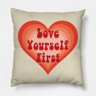 Love yourself first heart Pillow