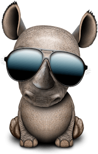 Cute Baby Rhino Wearing Sunglasses Magnet