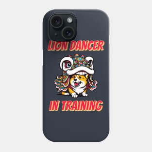 Corgi Lion Dancer in Training for Chinese New Year 2024 Phone Case
