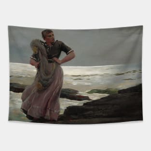 A Light on the Sea by Winslow Homer Tapestry