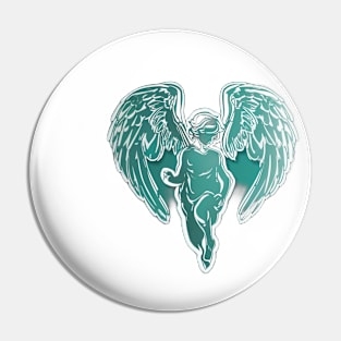 Serene Neon Angel Wings Artwork No. 691 Pin