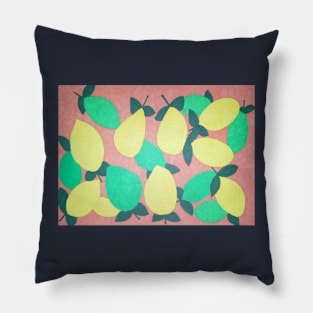 Citrus  Fresh Lemons and Limes Pattern Pillow