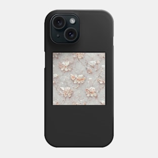 Rose flowers marble pattern Phone Case