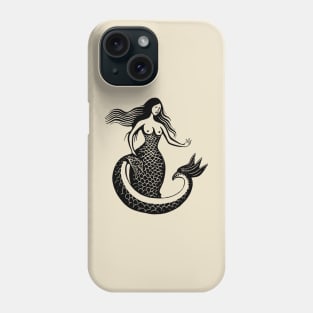Woodcut Mermaid Phone Case