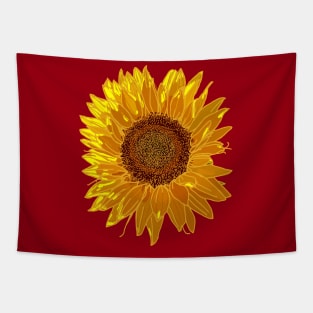 Positivity Sunflower Floral Art Tapestry