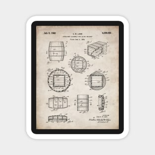 Whisky Barrel Patent - Whisky Art - Antique Magnet