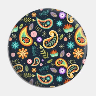 Colorful Paisley Pin