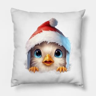 Christmas Peeking Baby Chicken Pillow