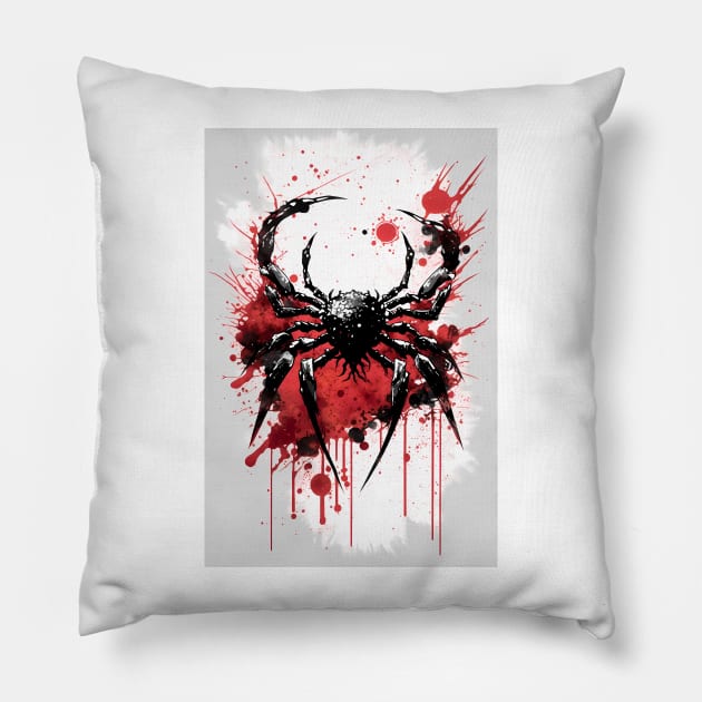 Deep Sea Crab Ink Painting Pillow by TortillaChief