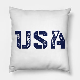 Blue American Rubber Stamp Pillow