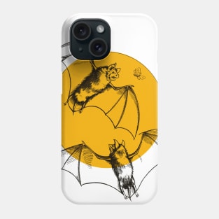 Bats in the moonlight botanical illustration design Phone Case
