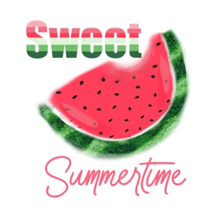 Sweet Summertime Watermelon Design T-Shirt