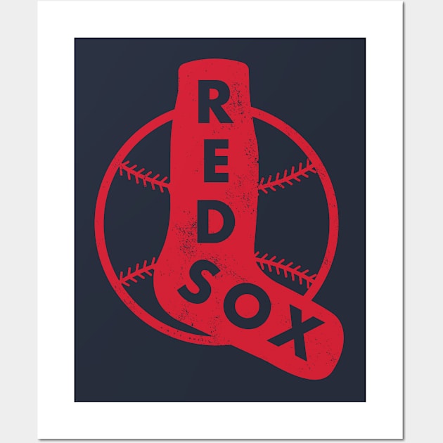 Boston Red Sox Retro Sock Logo Wood Sign 