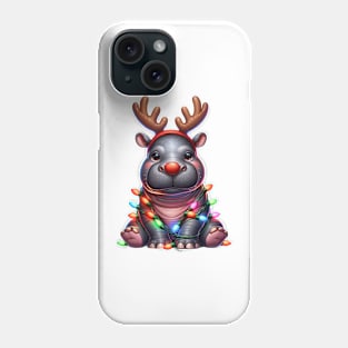 Christmas Red Nose Hippo Phone Case