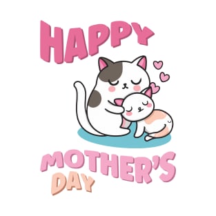 Kawaii Mother's Day mom and baby cats cute Mother's Day T-Shirt