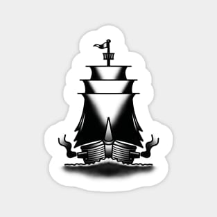 Old School Tattoo Pirate Ship Magnet