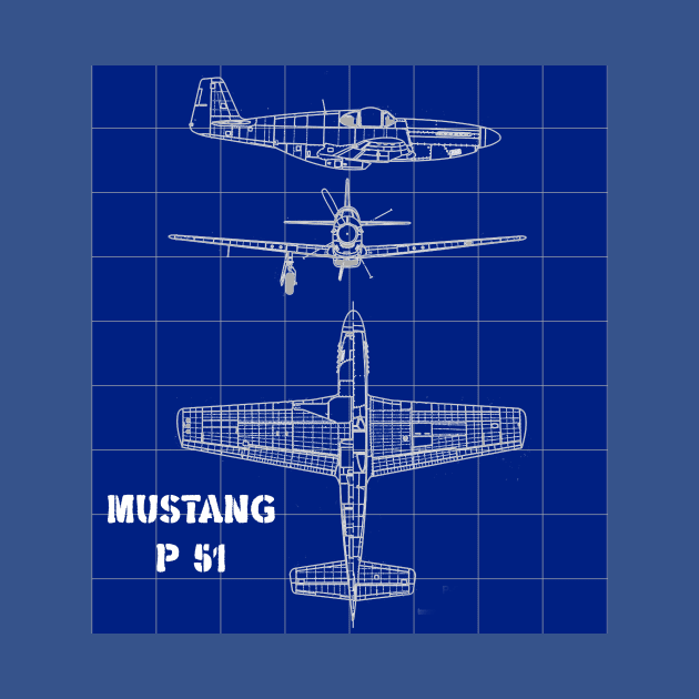 Blueprint Mustang P 51 by DavidIWilliams