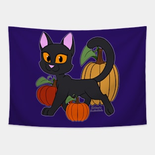 Pumpkin Patch Kitty Cat - Original Tapestry