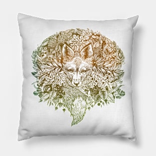 Autumn orange hiding fox Pillow