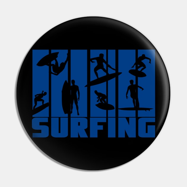 Blue Surfer Logo Pin by Dominic Becker