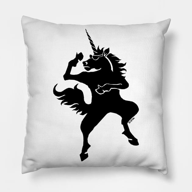 Cool Dancing Unicorn Pillow by NewSignCreation