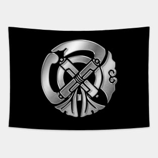 Tachibana Clan Kamon Silver Chrome Tapestry