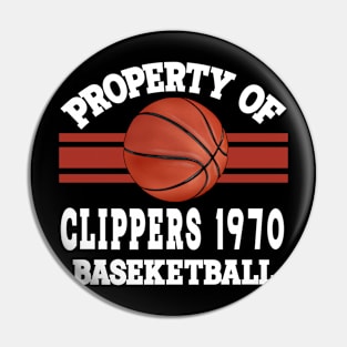 Proud Name Clippers Graphic Property Vintage Basketball Pin