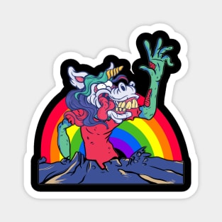 Unicorn Monster Zombie Horror Rainbow Creepy Magnet