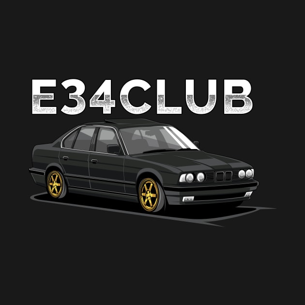 E34 CLUB - E34 Car Illustration by yourcar.art