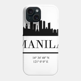 MANILA PHILIPPINES BLACK SILHOUETTE SKYLINE ART Phone Case