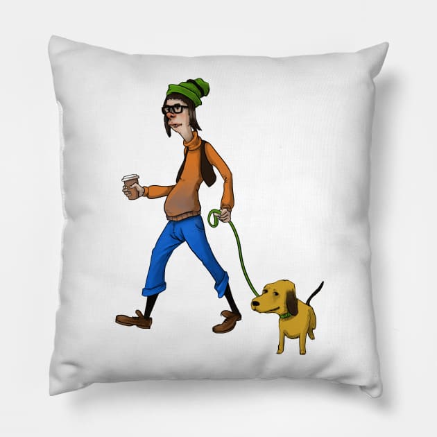 Hipster Goofy Shirt Pillow by idrawcartoons