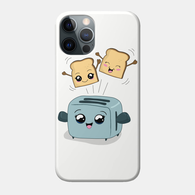 Cute Kawaii Toast and Toaster - Kawaii - Phone Case