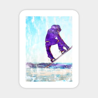 Snowboard Jump Abstract. For snowboarding lovers. Magnet