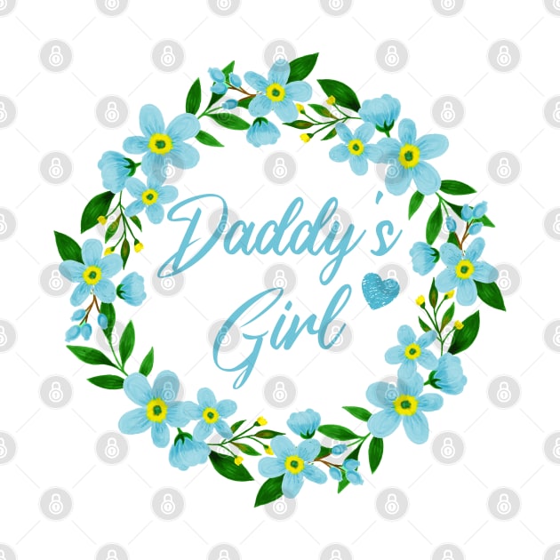 Floral Daddy's Girl, Forget Me Not Floral Wreath by slawers