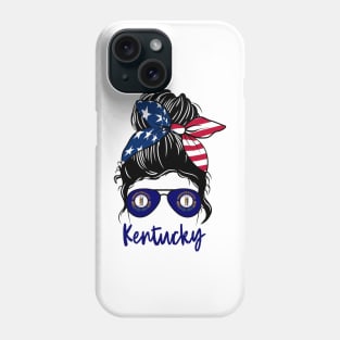 Kentucky girl Messy bun , American Girl , Kentucky Flag Phone Case