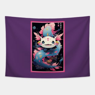 Cute Axolotl Anime Art Design | Cute Animals | Axolotl Hentaii Chibi Kawaii Design Tapestry