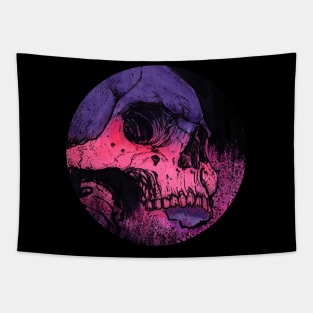 Icon Disc Purple Fade Skull Tapestry