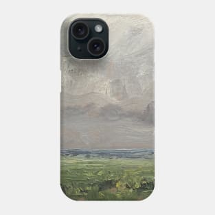 Grey Green Oil on Canvas Phone Case