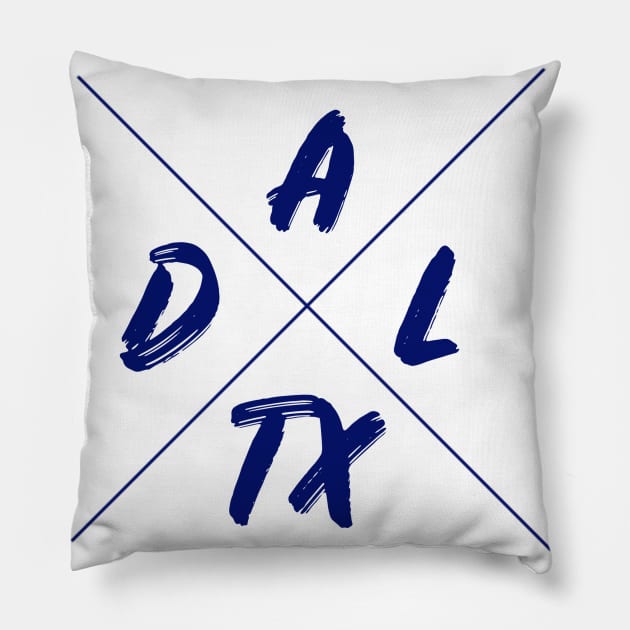 The Blue Dallas Texas Pillow by Dallasweekender 