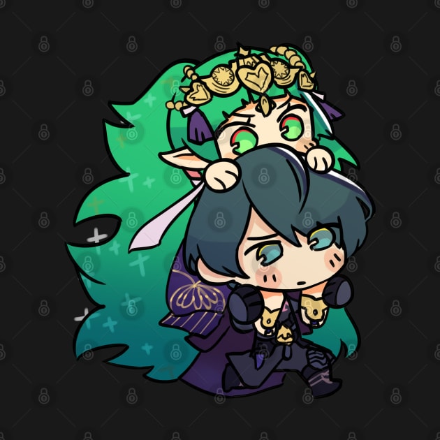 Byleth Sothis Piggyback Sticker by Meilima