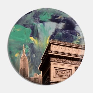 New York City Skyline Art Pin
