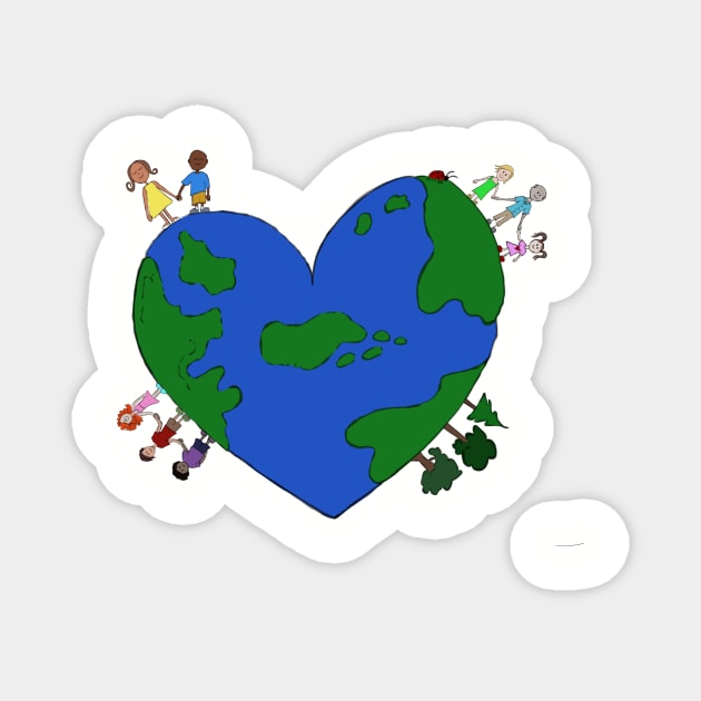 Love the world. Love each other. Magnet by bowserbunch