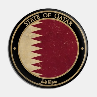 Vintage State of Qatar Asia Asian Flag Pin