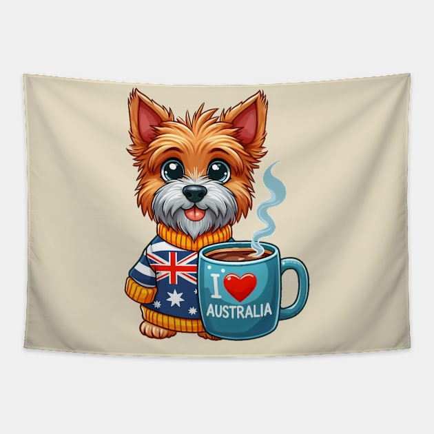 Australian Terrier Tapestry by BukovskyART