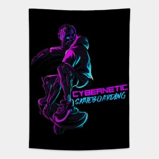 Cybernetic Skateboarding Tapestry