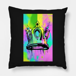 Pink Yellow Green Blue Crown Pillow