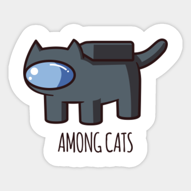 among us black cat among us sticker teepublic