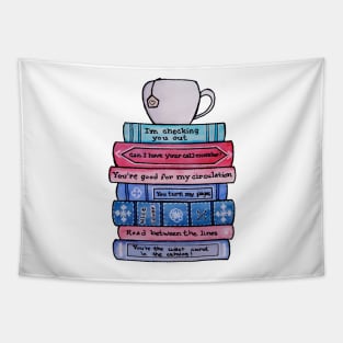 Watercolor Library Lovers Punny Books and Teacup Tapestry